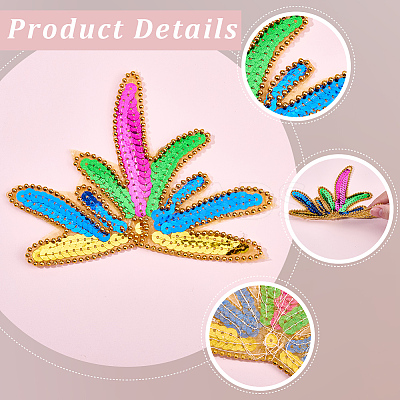 10Pcs Polyester Embroidery Ornament Accessories PATC-CY0001-31B-1
