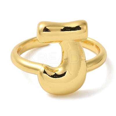 Initials Brass Open Cuff Ring for Women RJEW-N046-02J-G-1
