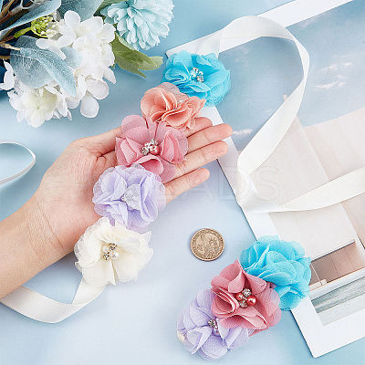 Polyester Waist Chain Belts and Headbands with Imitation Pearl DIY-WH0308-150C-1