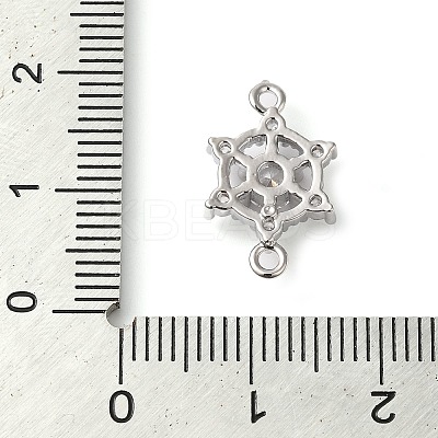 Brass Pave Clear Cubic Zirconia Connector Charms KK-G503-30P-1