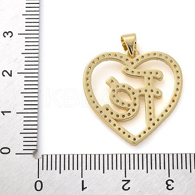 Brass Micro Pave Clear Cubic Zirconia Pendants KK-M319-22G-01-1
