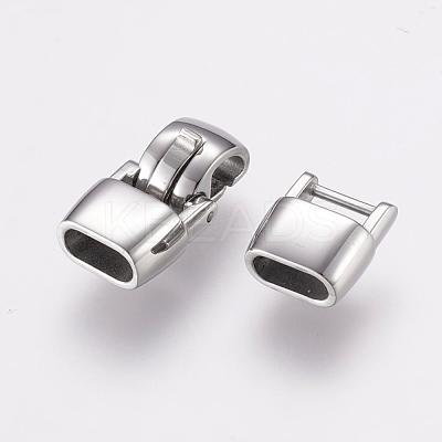 Tarnish Resistant 304 Stainless Steel Fold Over Clasps STAS-F122-32P-1