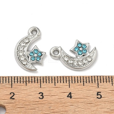 304 Stainless Steel Rhinestone Pendants STAS-L308-02C-P-1
