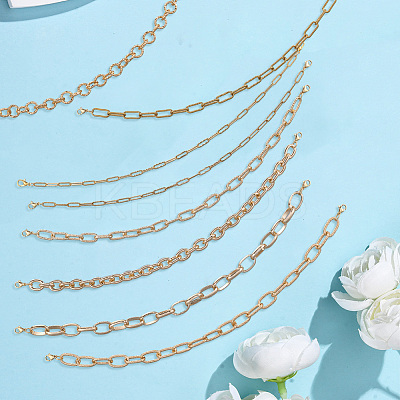 8Pcs 8 Styles 304 Stainless Steel & Aluminum Cable Chains Baseball Cap Chain HJEW-SC0002-51-1
