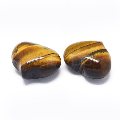 Natural Tiger Eye Heart Palm Stone G-F637-11E-1