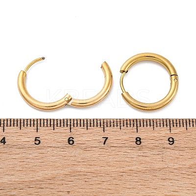 Ion Plating(IP) 304 Stainless Steel Huggie Hoop Earrings LS-EJEW-F111B-19mm-G-1