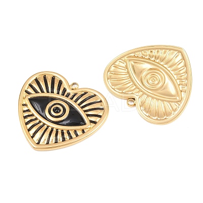 304 Stainless Steel Enamel Pendants STAS-G394-07G-01-1