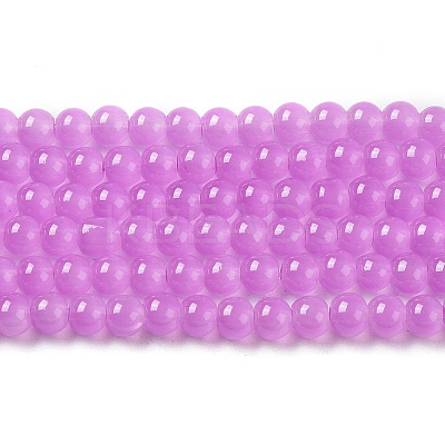 Baking Paint Imitation Jade Glass Round Bead Strands DGLA-Q021-4mm-44-1
