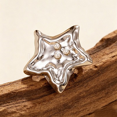 304 Stainless Steel Cuff Open Rings for Women SA-CBAF040-03P-1