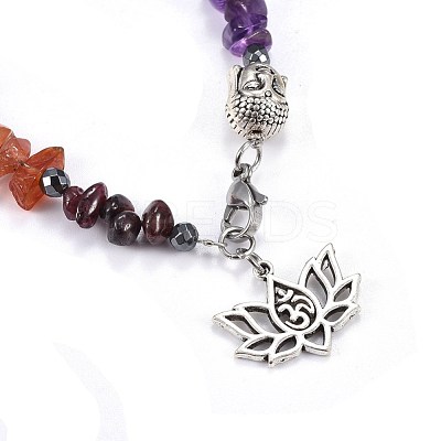 Natural & Synthetic Mixed Stone Charm Bracelets BJEW-JB04267-1