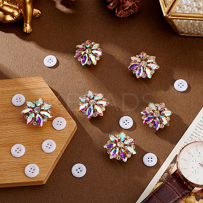 6Pcs Alloy Cufflinks & 10Pcs 4-Hole Plastic Buttons HJEW-GA00042-1