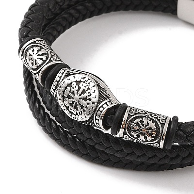 Braided Microfiber Leather Multi-strand Bracelets BJEW-B096-02A-1