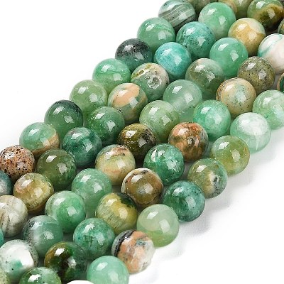 Natural Green Line Jasper Beads Strands G-B128-A03-03-1