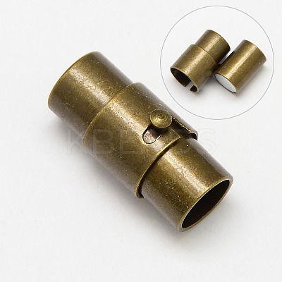 Brass Locking Tube Magnetic Clasps X-KK-Q089-AB-1