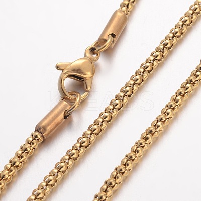 Ion Plating(IP) 304 Stainless Steel Necklace X-MAK-K004-02G-1
