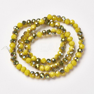 Electroplate Opaque Glass Beads Strands EGLA-A034-P6mm-S07-1