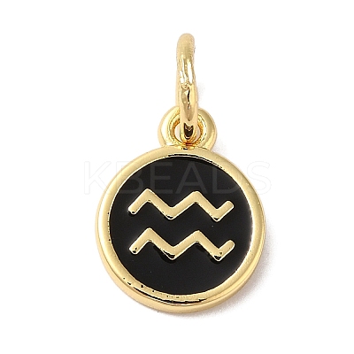Real 18K Gold Plated Brass Enamel Charms KK-L216-001G-E-1