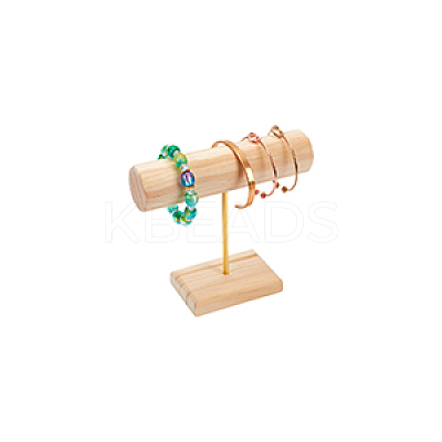 Wood T Bar Bracelet Display Stands AJEW-WH0534-19B-1