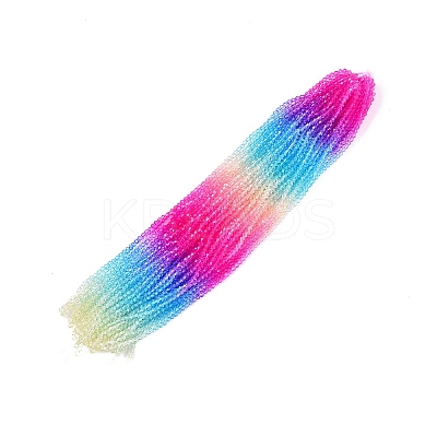 Gradient Color Baking Paint Glass Bead Strands X-DGLA-A039-T6mm-A08-1