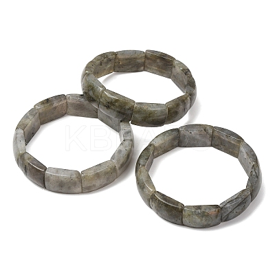 Rectangle Natural Labradorite Beaded Stretch Bracelets for Women Men GG-CBA9ACE-C09-1