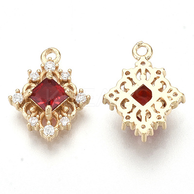 Golden Tone Brass Pendants X-GLAA-R212-16B-1