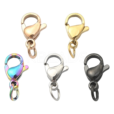 5Pcs 5 Colors 304 Stainless Steel Lobster Claw Clasps STAS-YW0001-53-1