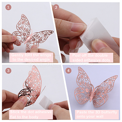 8 Sets 4 Colors PET Mirror Wall Stickers DIY-CP0009-15B-1