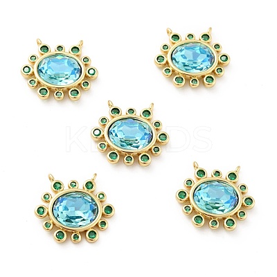 Brass Cubic Zirconia Pendants KK-G419-04G-1
