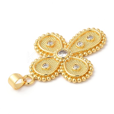 Rack Plating Brass Micro Pave Cubic Zirconia Pendants KK-R143-02G-1