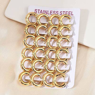 202 Stainless Steel Polishing Hoop Earrings EJEW-M106-02G-01-1