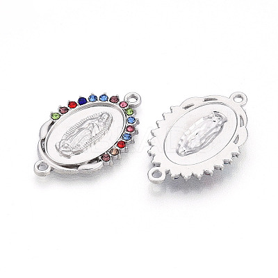 Alloy Rhinestone Connector Charms ALRI-T011-07-1