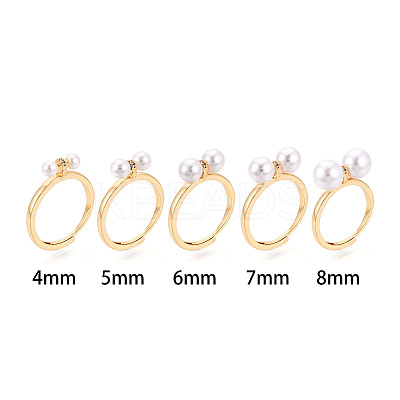 Brass Micro Pave Cubic Zirconia Cup Peg Ring Settings LS-KK-T076-07G-1