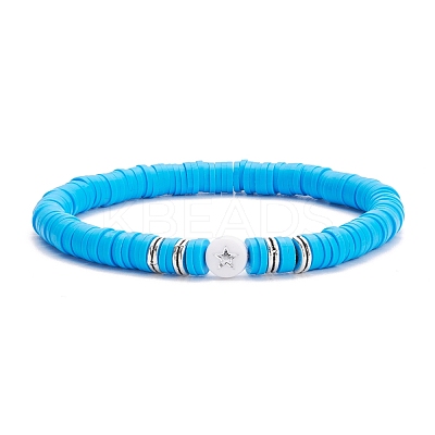 Handmade Polymer Clay Heishi Beads Stretch Bracelets Set BJEW-JB07390-1