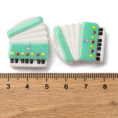 Opaque Music Theme Resin Cabochons CRES-Z010-02F-1