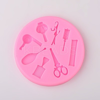 Hair Tools Design DIY Food Grade Silicone Molds LS-AJEW-L054-10-1