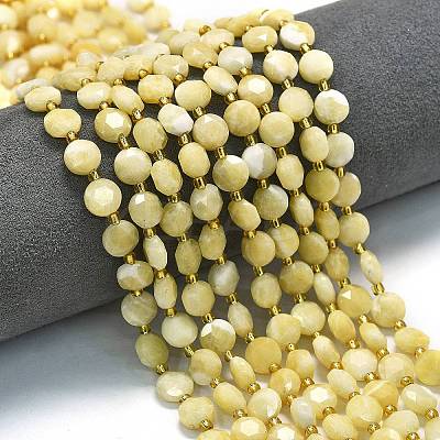 Natural Yellow Jade Beads Strands G-C116-A08-02-1