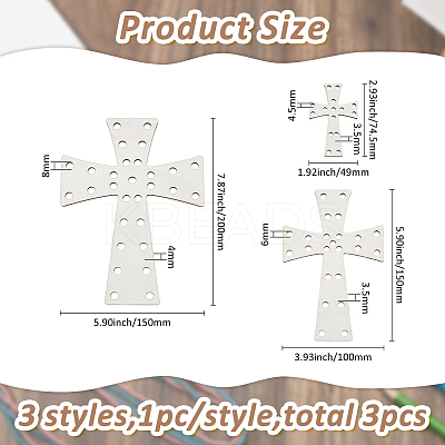 3Pcs 3 Styles Easter Poplar Plywood Cutouts DIY-WH0622-311B-1