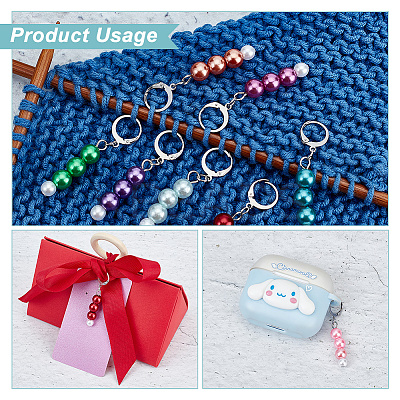 ABS Plastic Imitation Pearl Bead Stitch Markers HJEW-AB00188-1