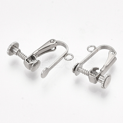 Tarnish Resistant 304 Stainless Steel Screw Clip Earring Converter STAS-S079-82-1