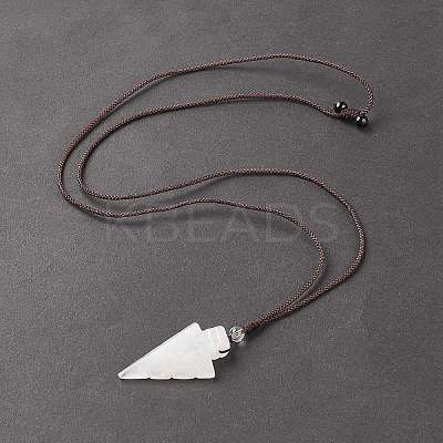 Natural Quartz Crystal Arrow Pendant Necklace NJEW-C031-02D-1