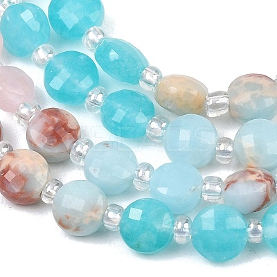 Dyed Natural White Jade & Yellow Aventurine & Synthetic Shoushan Stone Beads Strands G-Z135-B08-1