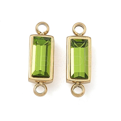 12Pcs 12 Colors Birthstone 304 Stainless Steel Rhinestone Connector Charms STAS-L022-576G-M-1
