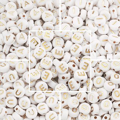 500Pcs 5 Style Plating Acrylic Beads PACR-BY0001-01-1