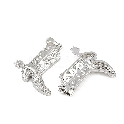 Brass Micro Pave Cubic Zirconia Pendants KK-F908-18P-1