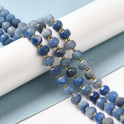 Dyed & Heated Natural Blue Aventurine Beads Strands G-P508-A13-01-1