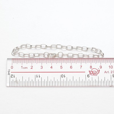 Iron Cable Chain Bracelet Making with Lobster Claw Clasps X-IFIN-H031-S-1