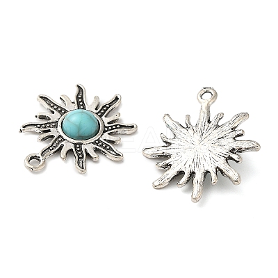 Tibetan Style Alloy Pave Imitation Turquoise Pendants LS-FIND-NH0001-01AS-1