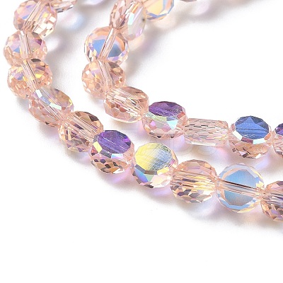 Transparent Electroplate Glass Beads Strands GLAA-Q099-D01-M02-1