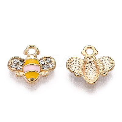 Golden Plated Alloy Enamel Charms ENAM-G212-18G-04-1