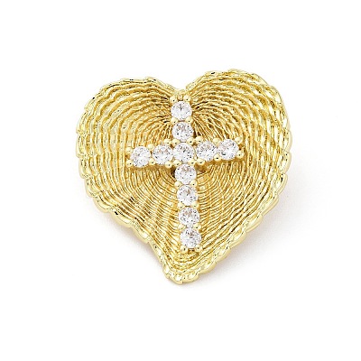 Brass Micro Pave Cubic Zirconia Pendants KK-S510-35G-01-1